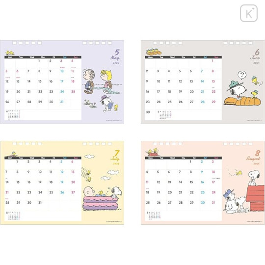 Japan Peanuts Desk Calendar - Snoopy : Colorful 2025 - 3