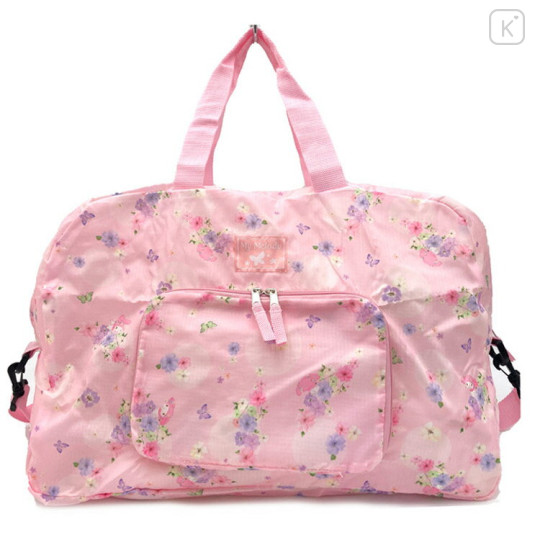 Japan Sanrio Folding Boston Bag - My Melody / Watercolor Flower - 1