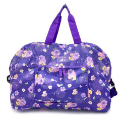 Japan Sanrio Travel Folding Boston Bag - Kuromi : Watercolor Flower