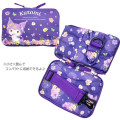 Japan Sanrio Folding Boston Bag - Kuromi / Watercolor Flower - 4