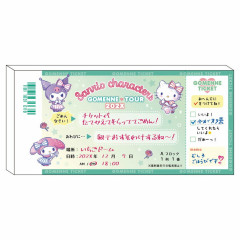 Japan Sanrio Die-cut Memo Pad - Hello Kitty & Kuromi & My Melody / Ticket