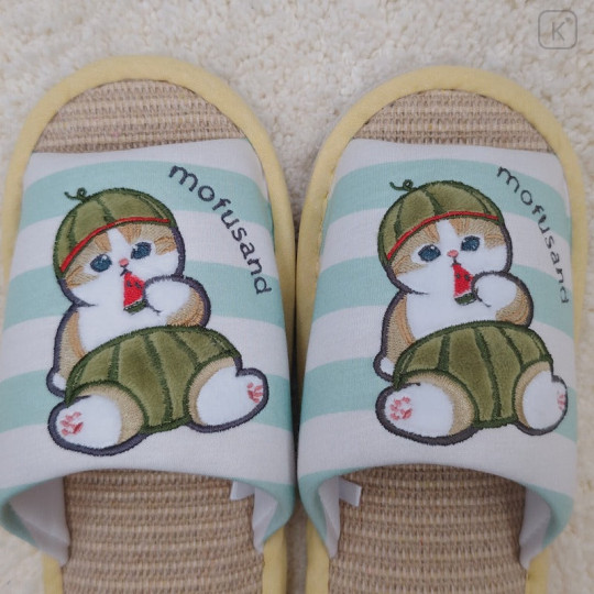 Japan Mofusand Room Slippers - Watermelon Cat Nyan - 3