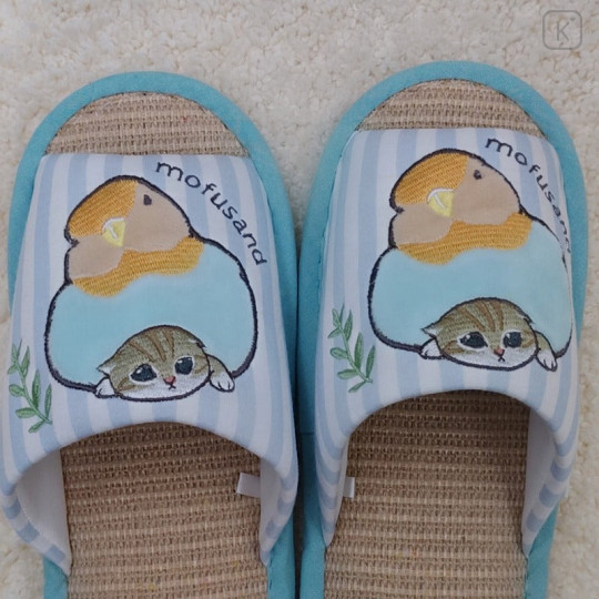 Japan Mofusand Room Slippers - Parakeet Cat Nyan - 3