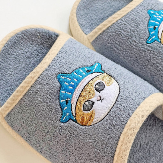 Japan Mofusand Comfort Pile Room Slippers - Shark Cat Same Nyan - 2