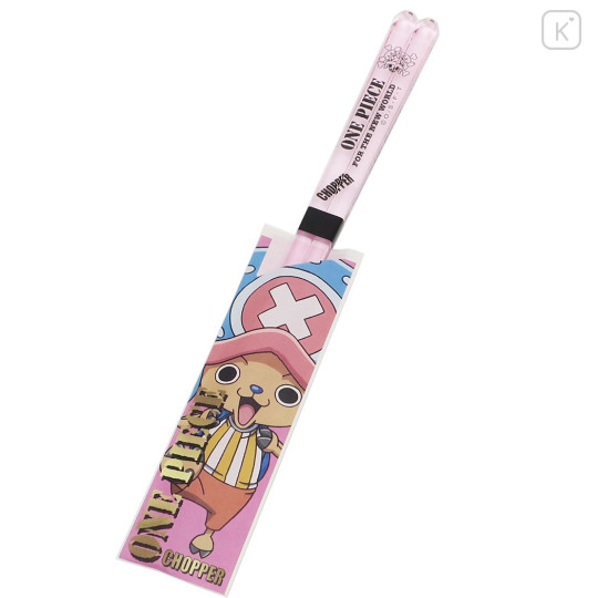 Japan One Piece Clear Chopsticks 23cm - Chopper Pink - 1