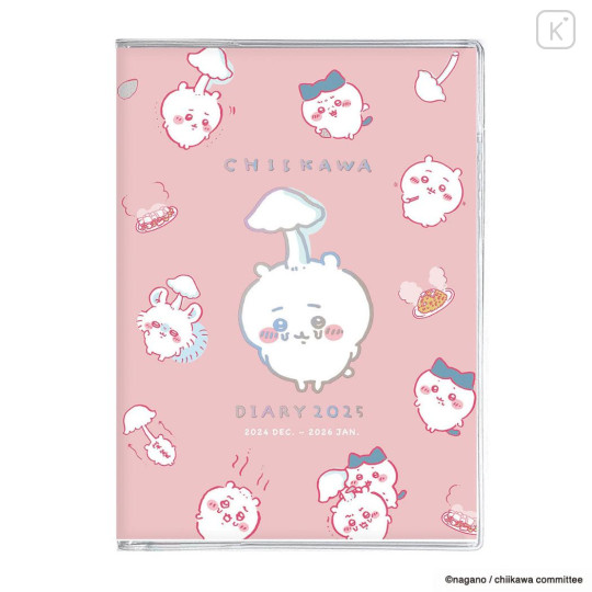 Japan Chiikawa B6 Planner Monthly Schedule Book - Chiikawa & Hachiware & Usagi / Comic Pink 2025 - 1