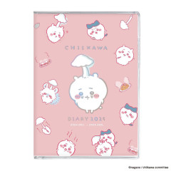 Japan Chiikawa B6 Planner Monthly Schedule Book - Chiikawa & Hachiware & Usagi / Comic Pink 2025