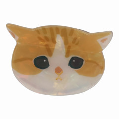 Japan Mofusand Pearl Acrylic Hair Claw Clip - Cat / Brown Nyan