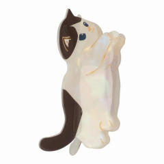 Japan Mofusand Pearl Acrylic Hair Claw Clip - Cat / Lying Down Nyan