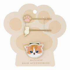 Japan Mofusand Hairpin and Hair Tie - Cat / Beige Nyan