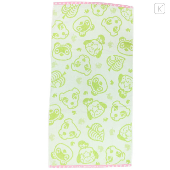 Japan Animal Crossing Jacquard Bath Towel - Green - 1