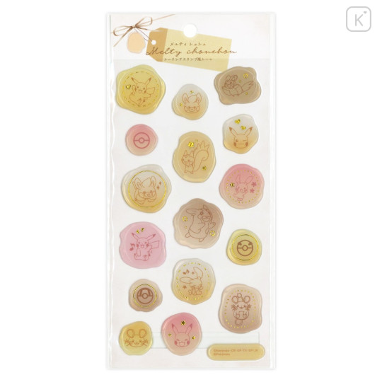Japan Pokemon Melty Chouchou Clear Sticker - Electric Type : Wax Style Seal - 1
