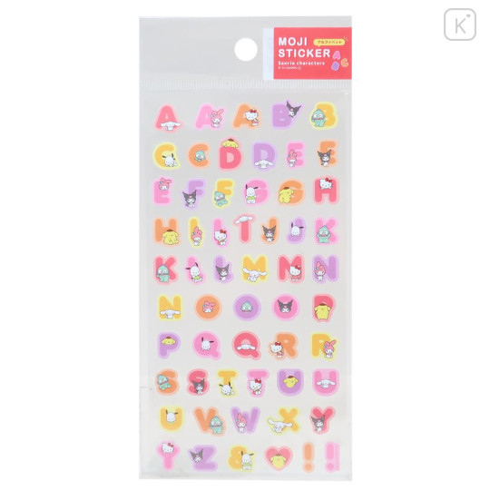 Japan Sanrio Moji Sticker - Characters / English Alphabet Colorful - 1