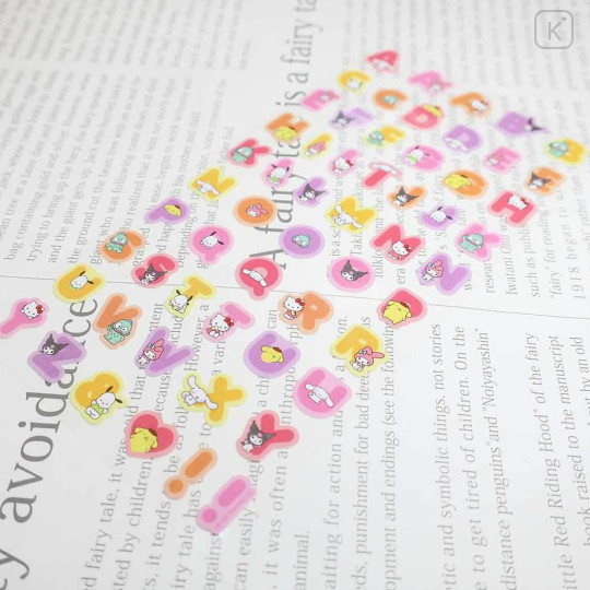 Japan Sanrio Moji Sticker - Characters / English Alphabet Colorful - 2