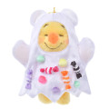 Japan Disney Store Fluffy Plush Keychain - Pooh : Halloween Candy Ghost - 1