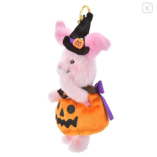 Japan Disney Store Fluffy Plush Keychain - Piglet : Halloween Pumpkin - 2