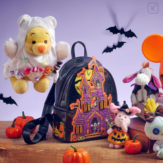 Japan Disney Store Fluffy Plush Keychain - Piglet : Halloween Pumpkin - 5