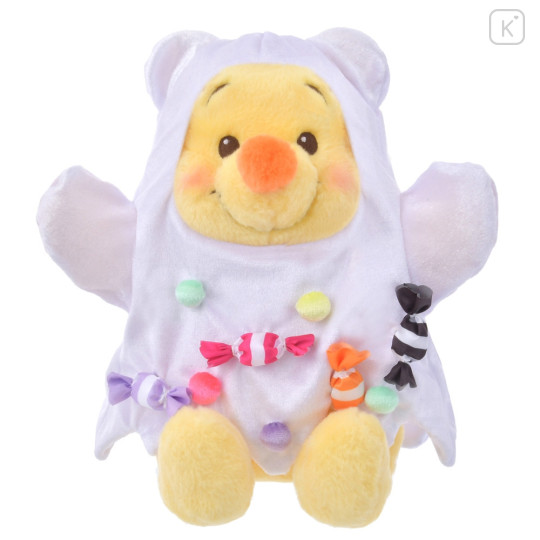 Japan Disney Store Fluffy Plush Toy - Pooh : Halloween Candy Ghost - 1