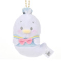 Japan Disney Store Fluffy Plush Keychain - Donald Duck / Halloween Ghost - 1