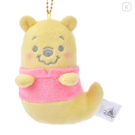 Japan Disney Store Fluffy Plush Keychain - Pooh / Halloween Ghost - 1