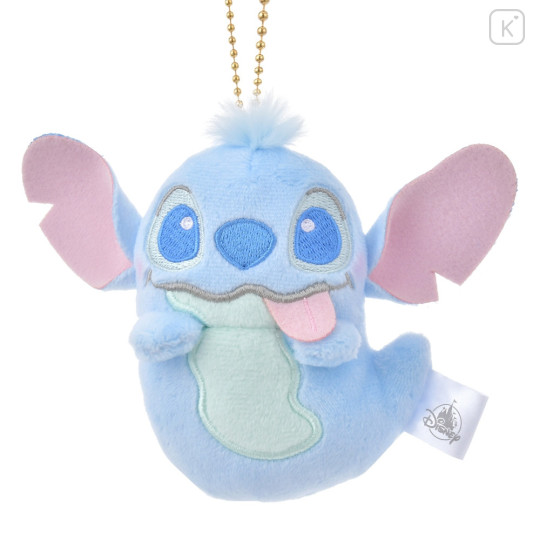 Japan Disney Store Fluffy Plush Keychain - Stitch / Halloween Ghost - 1