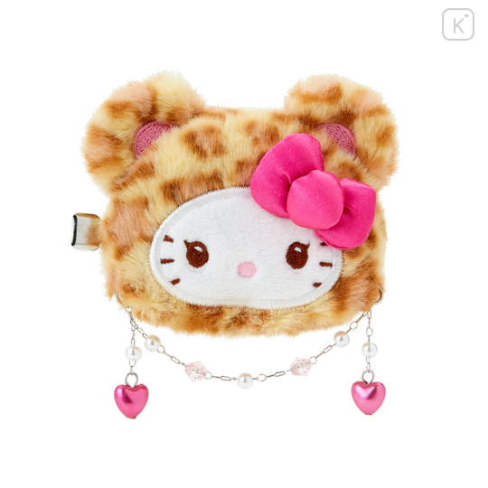 Japan Sanrio Original Face-shaped Hair Clip - Hello Kitty : Leopard Bear Yellow - 1