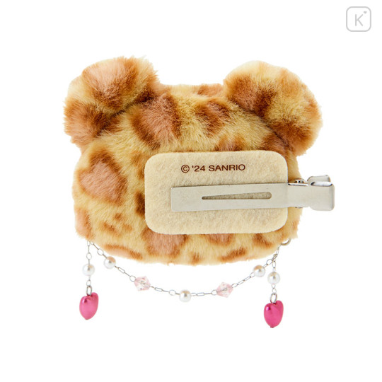 Japan Sanrio Original Face-shaped Hair Clip - Hello Kitty : Leopard Bear Yellow - 2