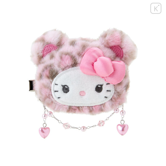 Japan Sanrio Original Face-shaped Hair Clip - Hello Kitty : Leopard Bear Pink - 1
