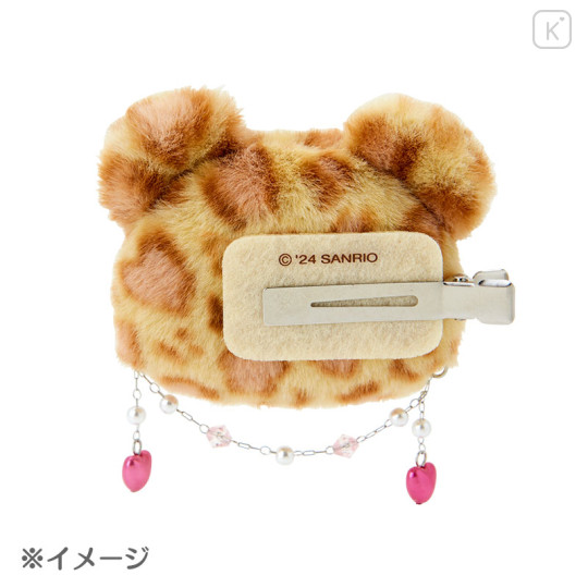 Japan Sanrio Original Face-shaped Hair Clip - Hello Kitty : Leopard Bear Pink - 2