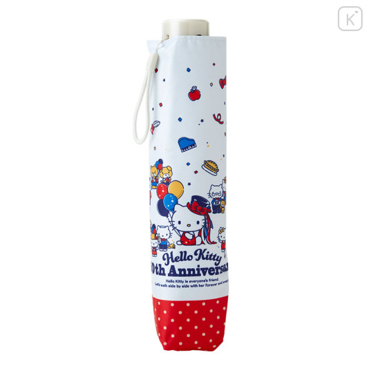 Japan Sanrio Folding Umbrella - Hello Kitty 50th Anniversary Red - 2