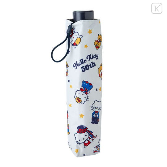 Japan Sanrio Folding Umbrella - Hello Kitty 50th Anniversary White - 2
