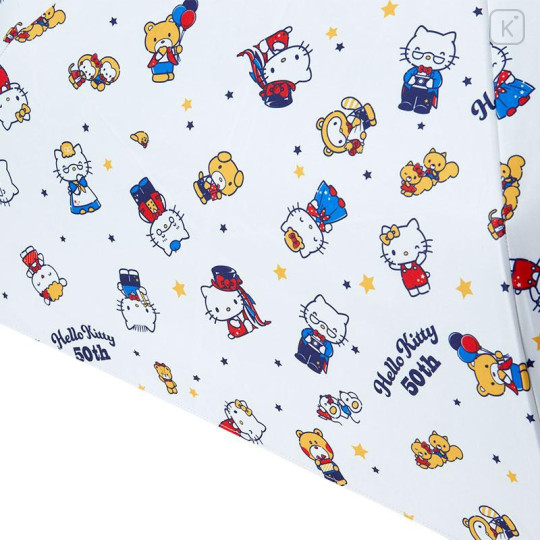 Japan Sanrio Folding Umbrella - Hello Kitty 50th Anniversary White - 4
