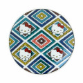 Japan Sanrio Kutani Ware Small Plate - Hello Kitty / Diamond Pattern - 2