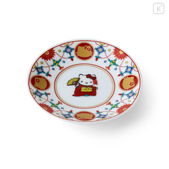 Japan Sanrio Kutani Ware Small Plate - Hello Kitty / Pendant Pattern - 1