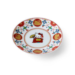 Japan Sanrio Kutani Ware Small Plate - Hello Kitty / Pendant Pattern