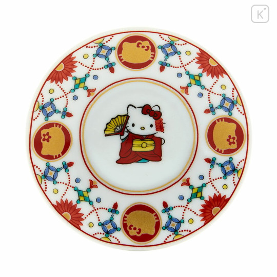 Japan Sanrio Kutani Ware Small Plate - Hello Kitty / Pendant Pattern - 2