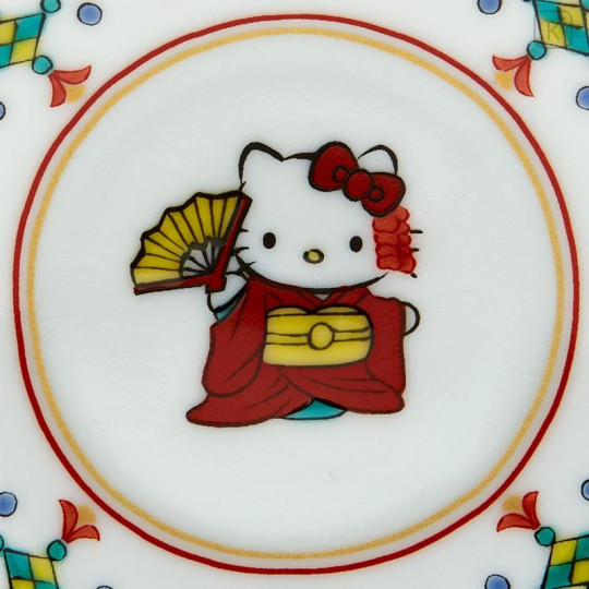 Japan Sanrio Kutani Ware Small Plate - Hello Kitty / Pendant Pattern - 4