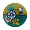 Japan Sanrio Kutani Ware Small Plate - Hello Kitty / Blue Chrysanthemum - 2