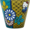 Japan Sanrio Kutani Ware Mini Sake Cup - Hello Kitty / Blue Chrysanthemum - 4