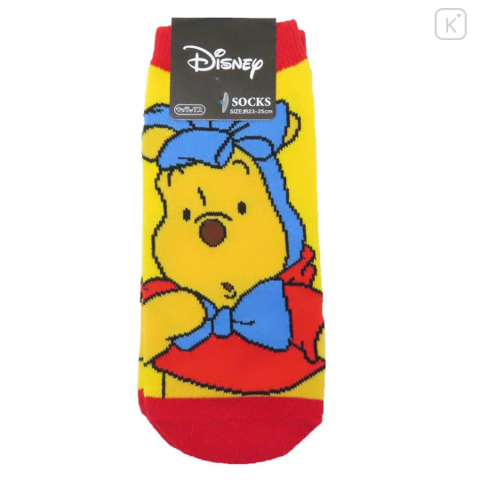 Japan Disney Socks - Pooh / Ribbon - 1