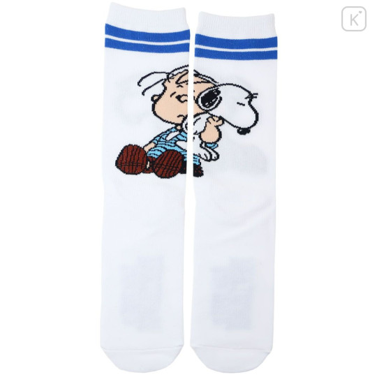 Japan Peanuts Crew Socks - Snoopy / Charlie White - 1