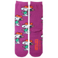 Japan Peanuts Crew Socks - Snoopy / Baseball Purple - 1