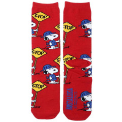 Japan Peanuts Crew Socks - Snoopy / Stop Red