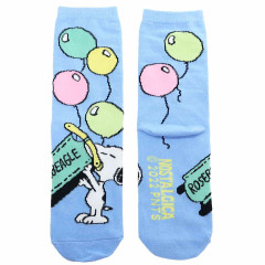 Japan Peanuts Crew Socks - Snoopy / Balloon Blue