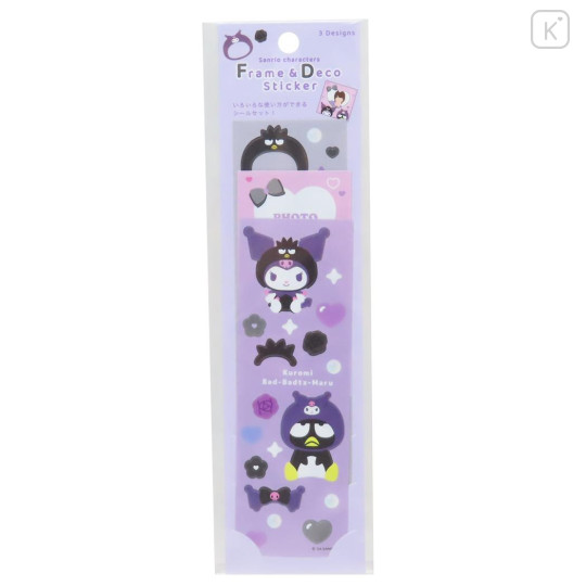 Japan Sanrio Frame Deco Sticker - Badtz-maru & Kuromi - 1