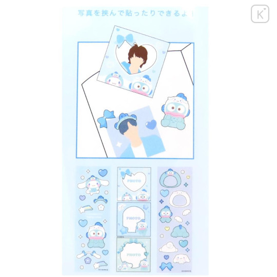 Japan Sanrio Frame Deco Sticker - Cinnamoroll & Hangyodon / Blue - 2