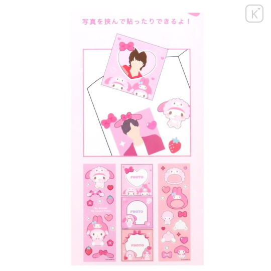 Japan Sanrio Frame Deco Sticker - My Melody & My Sweet Piano / Pink - 2