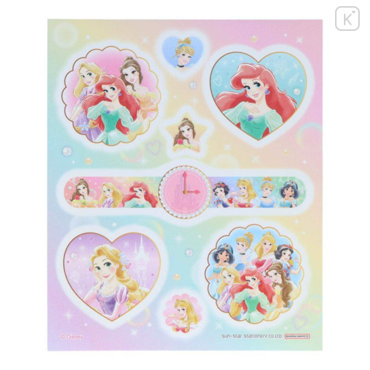 Japan Disney Body Sticker - Princess Ariel & Belle & Rapunzel / Heart Watch - 3