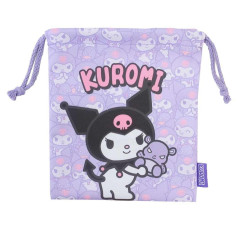 Japan Sanrio Drawstring Pouch - Kuromi / Baku Light Purple