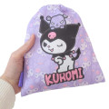 Japan Sanrio Drawstring Pouch - Kuromi / Baku Light Purple - 2